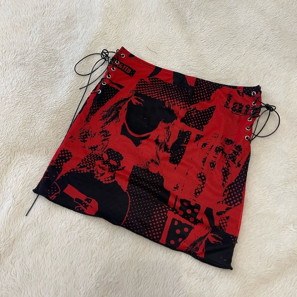 ***SOLD***EDIKTED MINI SKIRT ❤️🖤❤️ - Picture 2 of 5